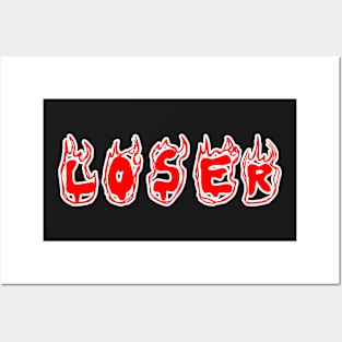 Loser red flames Posters and Art